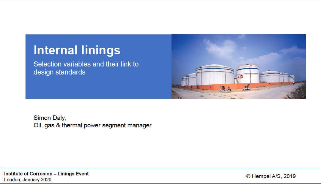 Internal Linings Presentation by Simon Daly