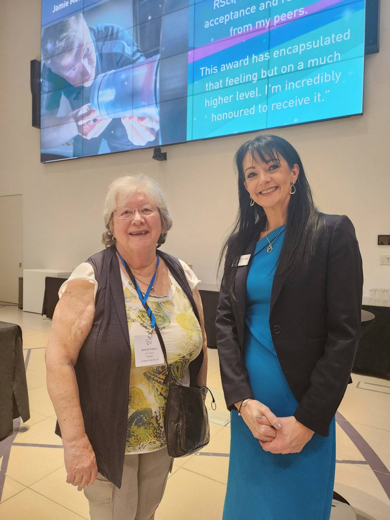 Photo: Brenda Peters Hon Sec ICorr and Professor Catherine Ross Science Council President